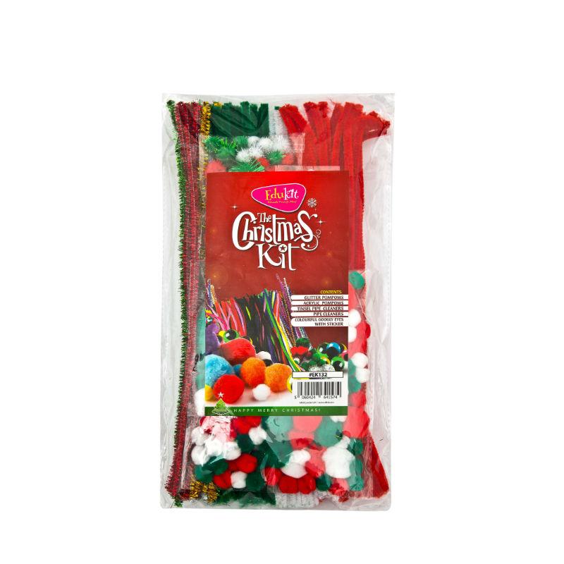 Christmas Themed Craft Kit – Pompoms, Pipe Cleaners, Googly Eyes in Acrylic and Tinsel Christmas Colours – 312 Pieces Christmas Themed Craft Kit – Pompoms, Pipe Cleaners, Googly Eyes in Acrylic and Tinsel Christmas Colours – 312 Pieces