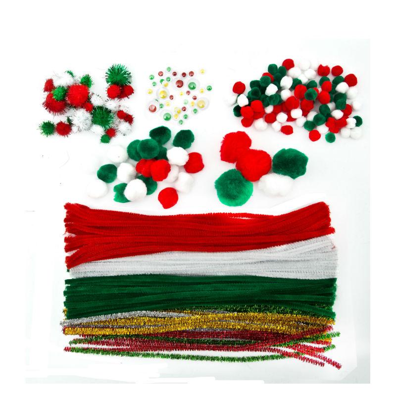 Christmas Themed Craft Kit – Pompoms, Pipe Cleaners, Googly Eyes in Acrylic and Tinsel Christmas Colours – 312 Pieces Christmas Themed Craft Kit – Pompoms, Pipe Cleaners, Googly Eyes in Acrylic and Tinsel Christmas Colours – 312 Pieces