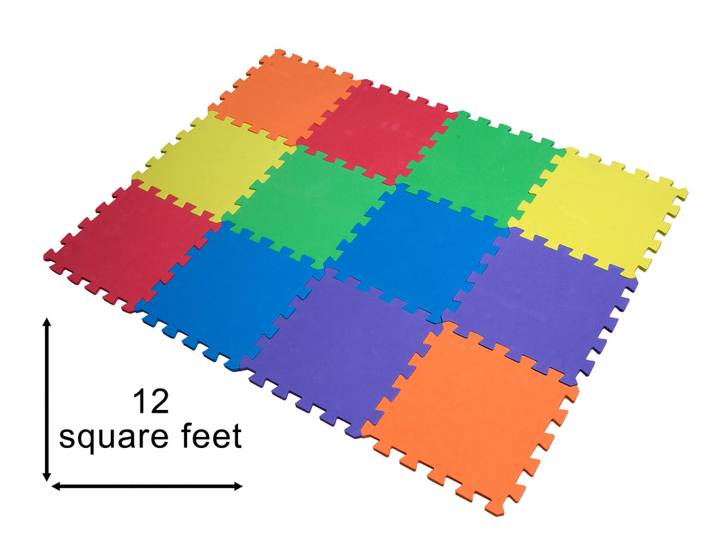 Edukit Foam Play Mat Tiles – 12 Pack EVA – Interlocking Floor Mats for Children – Multicoloured Foam Tiles Edukit Foam Play Mat Tiles – 12 Pack EVA – Interlocking Floor Mats for Children – Multicoloured Foam Tiles