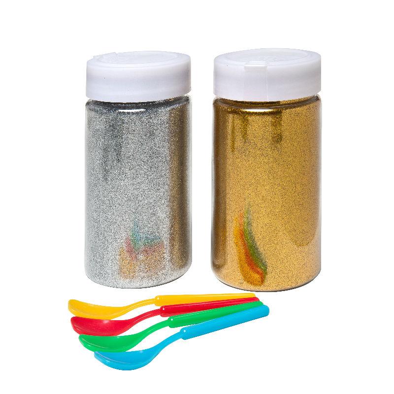 Edukit’s Fine Art & Craft - Nail Art Gold Silver Glitter 600g pack with 4 Multi-Coloured Glue Spreaders Edukit’s Fine Art & Craft - Nail Art Gold Silver Glitter 600g pack with 4 Multi-Coloured Glue Spreaders