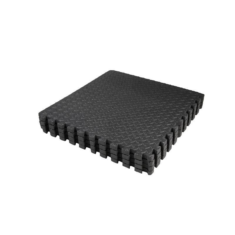 Large and Thick Foam Interlocking Mat Tiles – 4 Pack – High Grip Surface and Waterproof - Floor Mats for Gym’s, Shed’s and Garage’s – Black Foam Tiles by EVA Large and Thick Foam Interlocking Mat Tiles – 4 Pack – High Grip Surface and Waterproof - Floor Mats for Gym’s, Shed’s and Garage’s – Black Foam Tiles by EVA