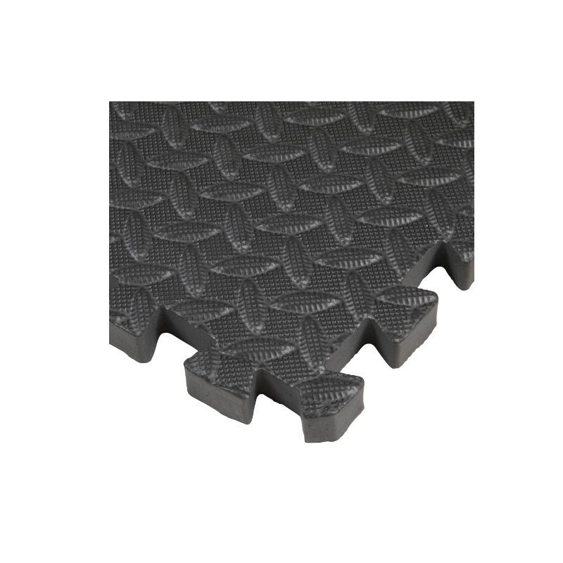 Large and Thick Foam Interlocking Mat Tiles – 4 Pack – High Grip Surface and Waterproof - Floor Mats for Gym’s, Shed’s and Garage’s – Black Foam Tiles by EVA Large and Thick Foam Interlocking Mat Tiles – 4 Pack – High Grip Surface and Waterproof - Floor Mats for Gym’s, Shed’s and Garage’s – Black Foam Tiles by EVA
