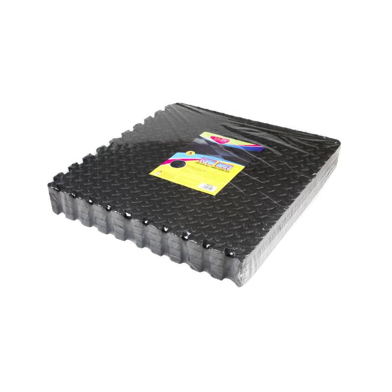 Large and Thick Foam Interlocking Mat Tiles – 4 Pack – High Grip Surface and Waterproof - Floor Mats for Gym’s, Shed’s and Garage’s – Black Foam Tiles by EVA Large and Thick Foam Interlocking Mat Tiles – 4 Pack – High Grip Surface and Waterproof - Floor Mats for Gym’s, Shed’s and Garage’s – Black Foam Tiles by EVA