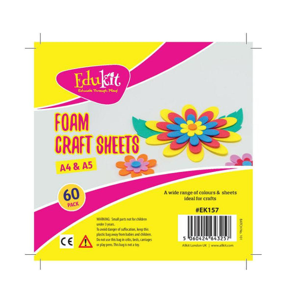 60-Pack of EVA Foam 2mm Craft Sheets – Multi-Coloured 30x A4-Size Shee –  The Kit Brands