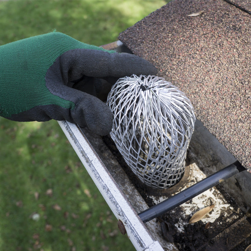 Pack of 4 Metal Gutter Guards – Keeps Gutter downpipes Clear of blockages from Leaves, Moss, muck, mud, Balls and Other Debris – Flexible and Super-Easy to Install