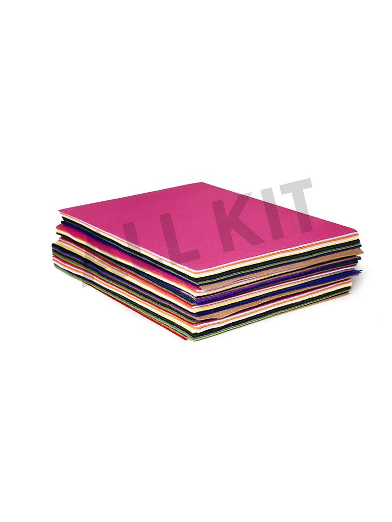 EduKit Acrylic Felt Sheets | 30 pc A4 Felt Fabric Lot in 15 Assorted Colors for Arts & Crafts, Felt Flowers, Felt Coasters, Felt Jewelry, Felt Stickers, Felt Letters & More