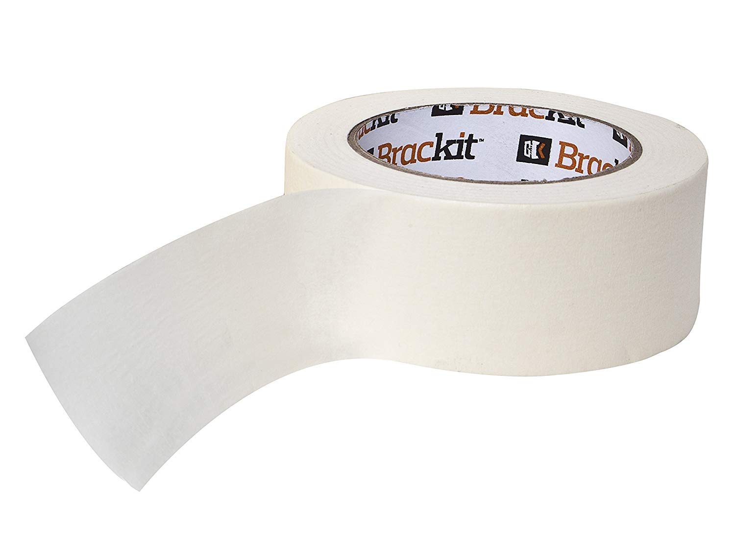 Brackit Easy Removal White Masking Tape | 6 Masking Tape Rolls Bulk Bundle (48mm x 48m per roll)