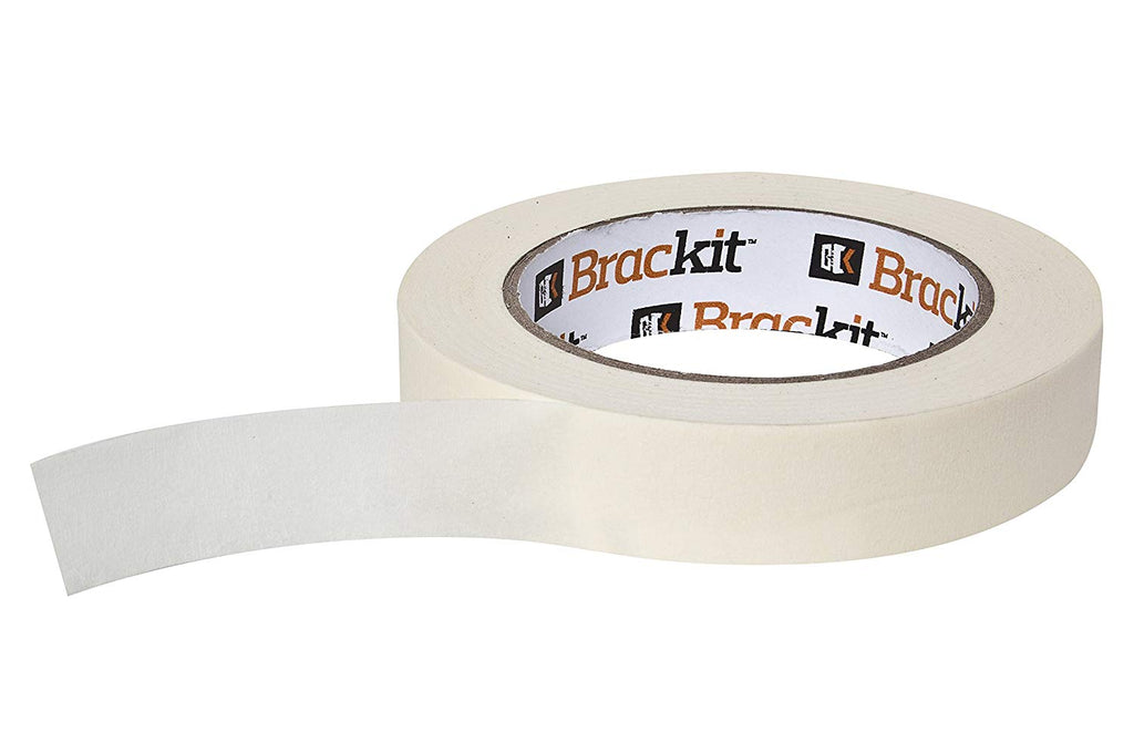 Brackit Easy Removal White Masking Tape | 10 Masking Tape Rolls Bulk Bundle (24mm x 48m per roll)