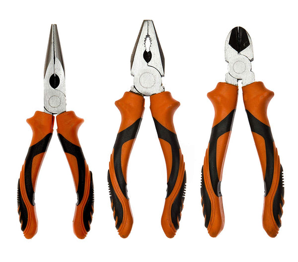 Brackit High Carbon Steel 6" Pliers Set - Set of 3 Assorted Pliers