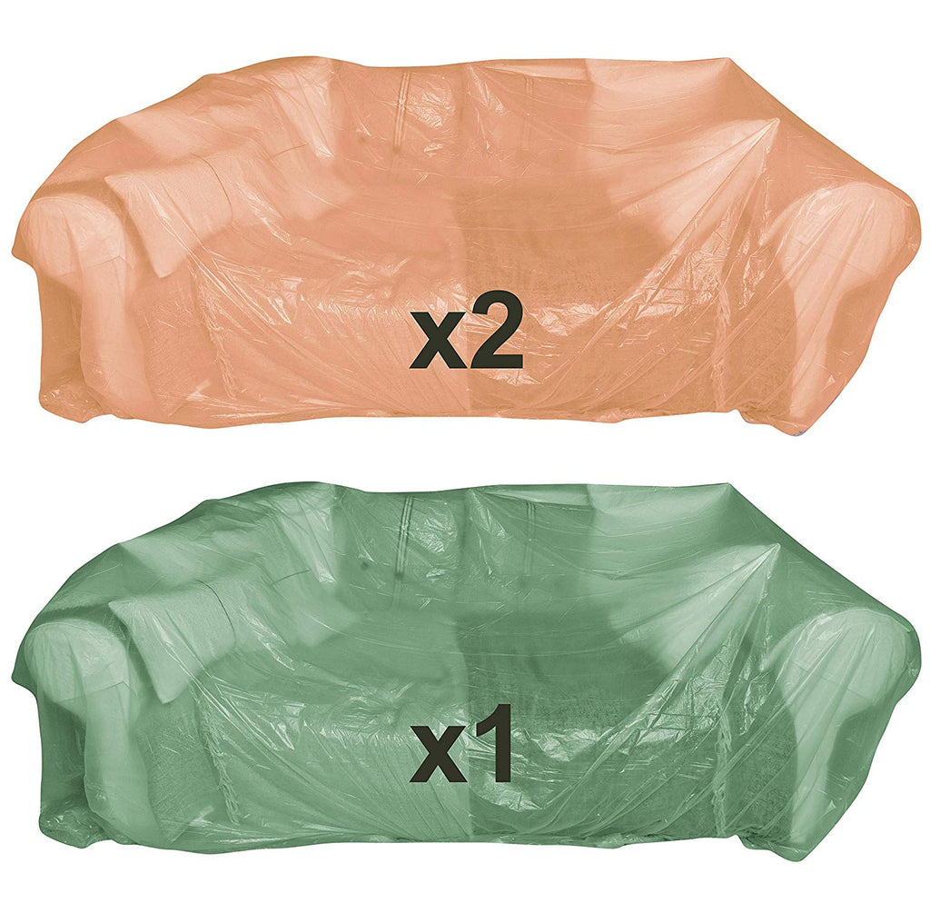 Brackit 3 Pack Orange & Green Coloured Dust Sheets Polythene Dust Sheets 3.6M X2.7M (12X9FT) 8.5Mic (3 Pack)