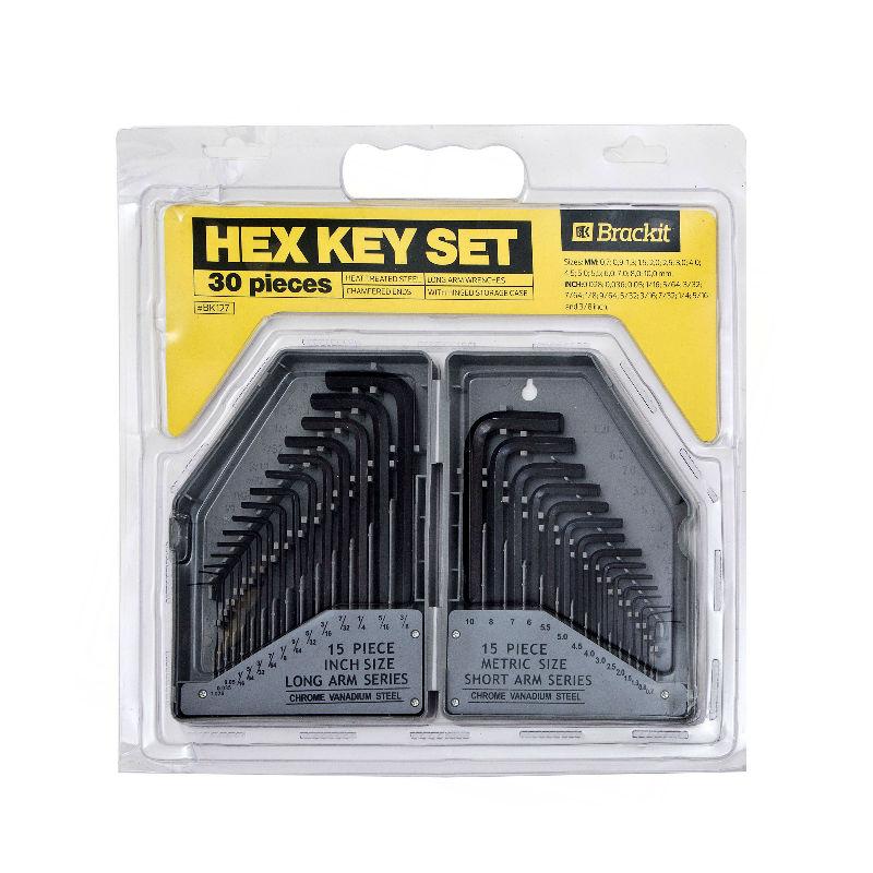 Brackit Hex Key Wrench Set, 30-Piece