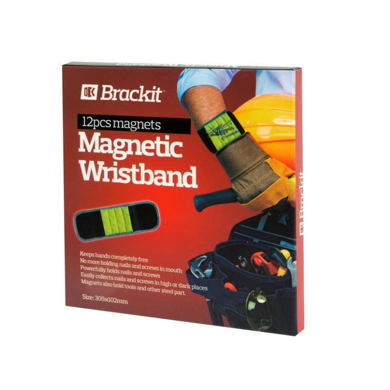 The Brackit Magnetic Wristband for Holding Screws, Nails, Bolts, Drilling Bits, Screwdriver Bits. A Must Have Item in Your Tool Case