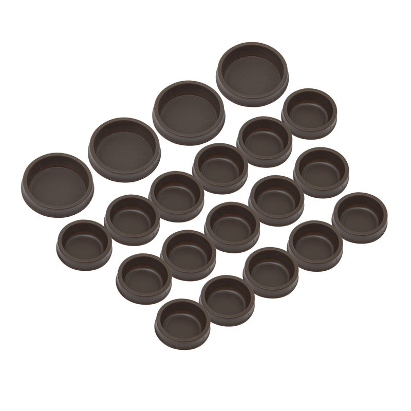 20pc Set of High Quality Brown ABS Plastic Carpet Castor Cups for Securing Furniture Legs and Feet – Great to Protect Carpet & Hard Wood Floors from Chair Table Bed and Sofa Castors