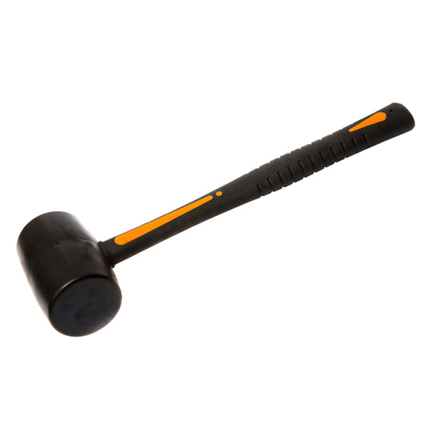 Heavy Duty Large 32cm Long x 16oz. Solid Rubber Mallet Hammer with Soft Grip – Ideal for Tilers Builders Brick Layers and Camping Travelling – Commercial-Grade Extra Durable Construction