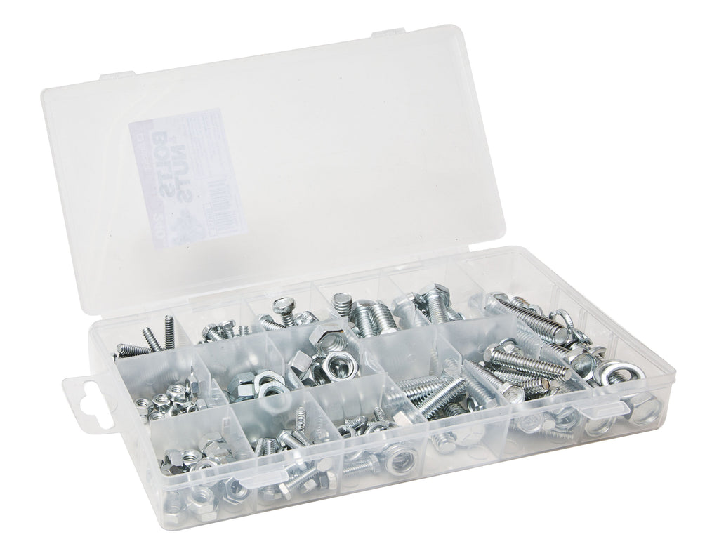 Brackit Bolts and Nuts Set - 240 pcs. - inc. Machine Bolts, Lock Washers and Hex nuts