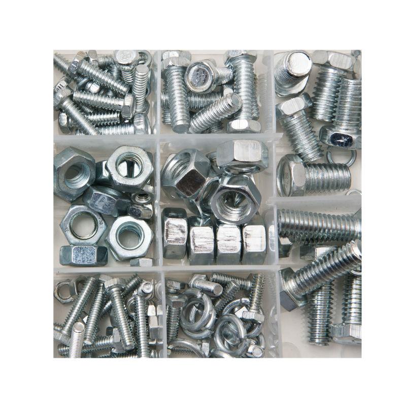 Brackit Bolts and Nuts Set - 240 pcs. - inc. Machine Bolts, Lock Washers and Hex nuts