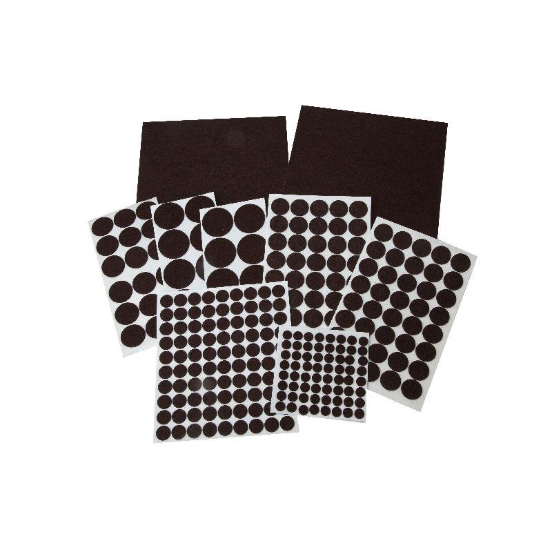 Brackit Felt Pads Jumbo Assortment Pack | 270 Pc Non-Slip Felt Circles & Cut-To-Size Felt Sheet Furniture Pads for Hardwood Floors, Cabinet Door Bumpers, Chair Legs, Pianos & Other Home Furnishings