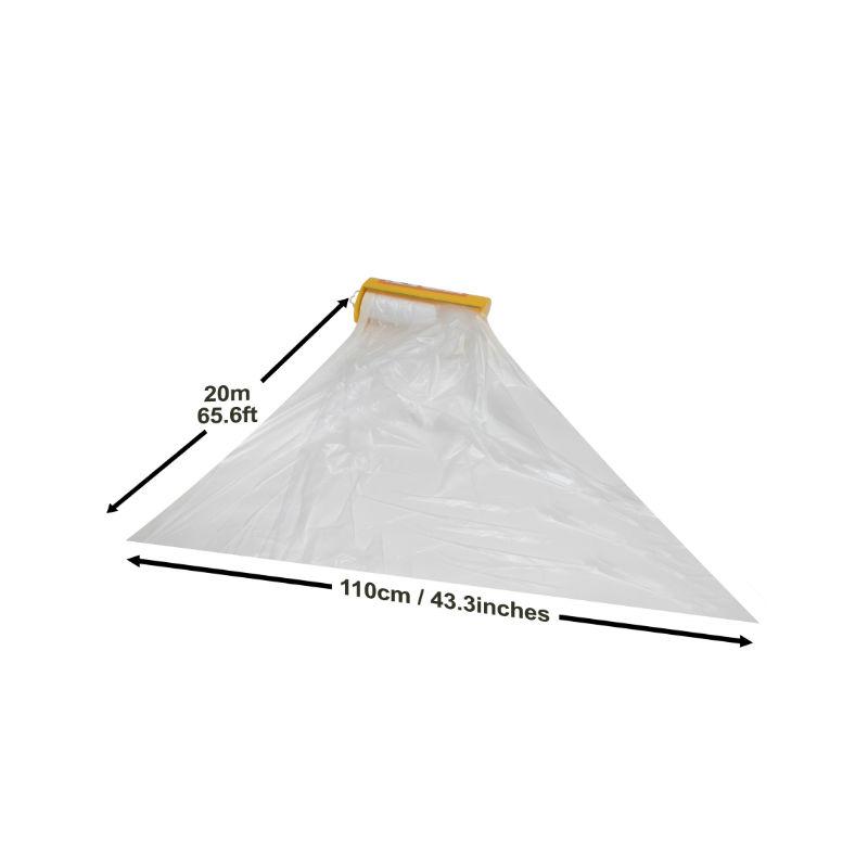 Masking Dust Sheet Roll with Easy Tear Dispenser – 110cm x 20m – 8-Micron – for Professionals and DIY Projects