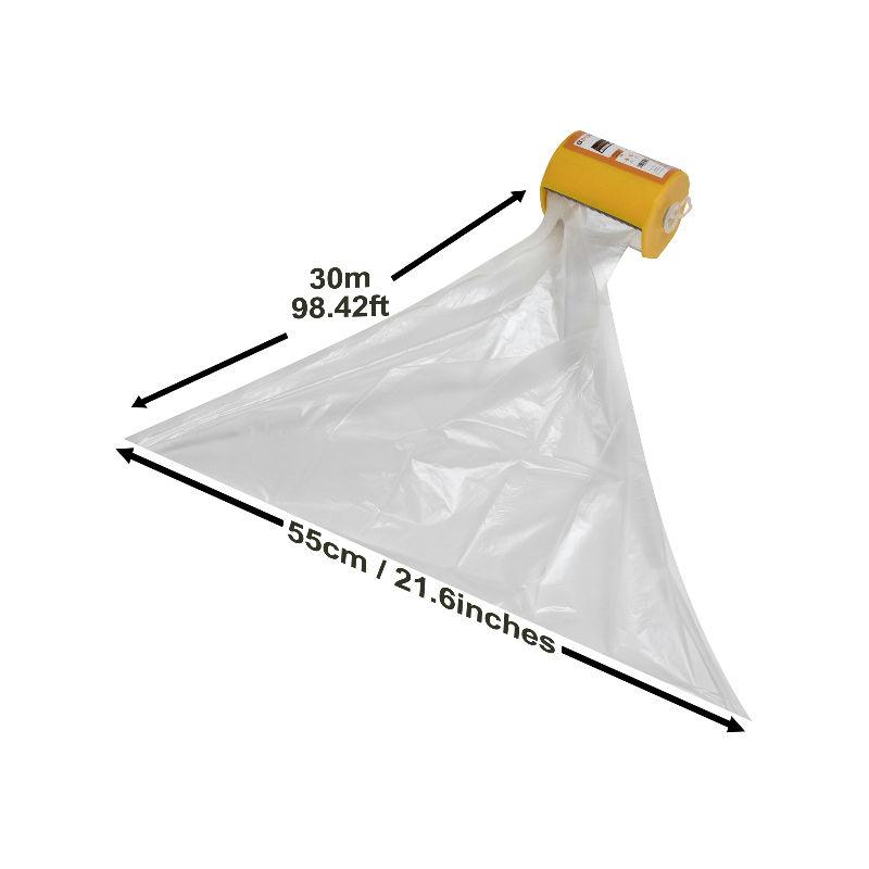 Masking Film Dust Sheet Roll with Easy Tear Dispenser – 55cm x 30m – 8-Micron – for Professionals and DIY Projects – 3 Pack