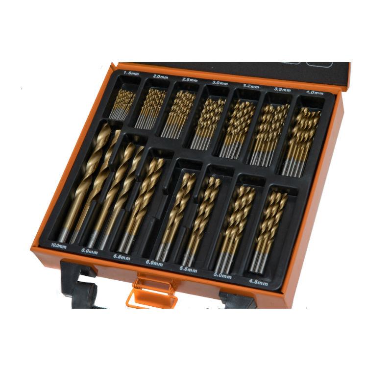 HSS Drill Bit Set – 110 Piece Titanium Coated in Metal Box – 1.5 – 10mm