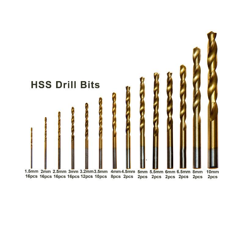 HSS Drill Bit Set – 110 Piece Titanium Coated in Metal Box – 1.5 – 10mm