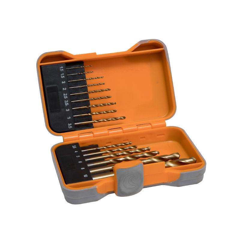 HSS Drill Bit Set for Wood – Metal - Plastic - Aluminium – 15 Piece Titanium Coated in Storage Case – 1.5 – 10mm