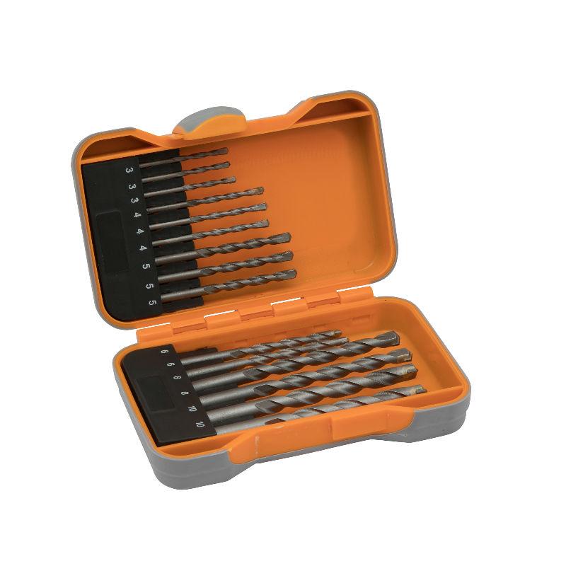 Masonry Drill Bit Set - 15 Piece Kit in Plastic Storage Case
