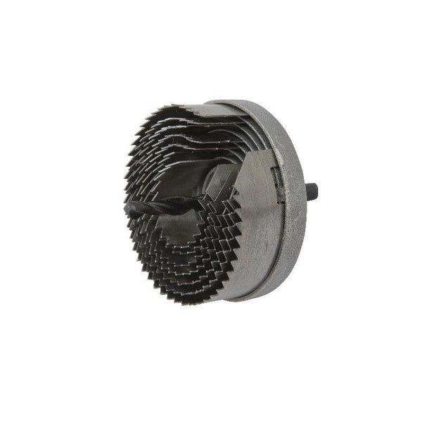 Hole Saw Drill Bit Set – 7 Piece – Carbon Steel – Diameter Cutting Sizes 25mm, 32mm, 38mm, 45mm, 50mm, 56mm and 62mm with a Cutting Depth of 23mm