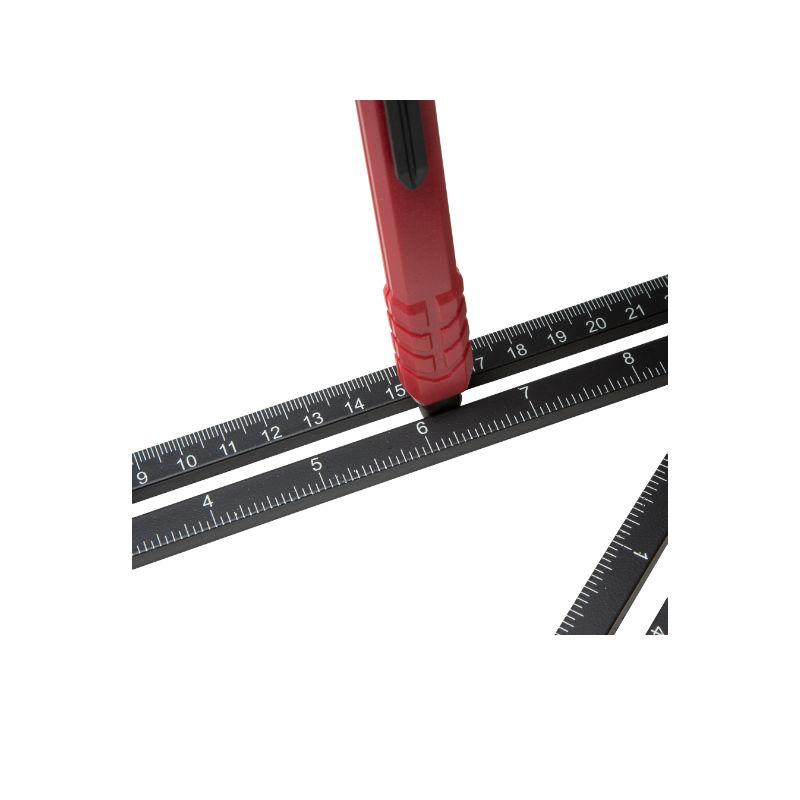 Anglizer Measuring Template Tool – Premium Aluminium Alloy – 4 Adjustable 2-Sided Arms – Suitable for Carpenters, Hobbyists, Builders and Other Professionals with Pouch and Free Mechanical Pencil