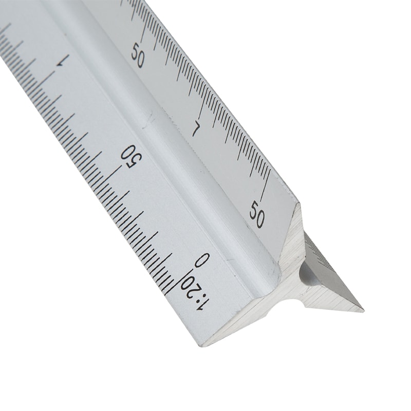 Metal Ruler Set – 3 Rulers Included – 15cm / 6inches, 30cm / 12inches and 1 Multi Scale Triangular Ruler – Professional Measuring Kit