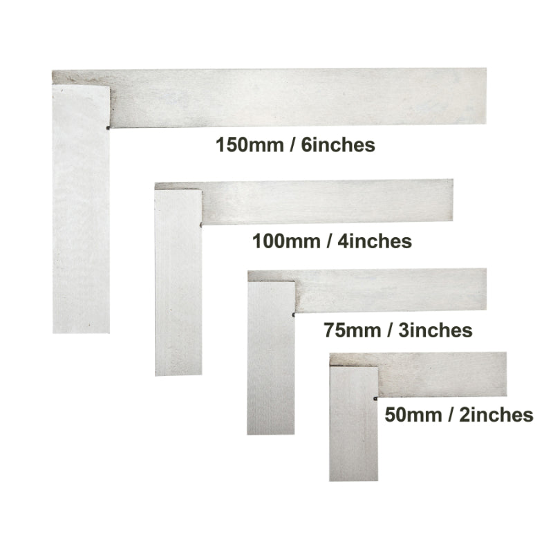 Engineers Square Set – 4 Piece – 2inch, 3inch, 4inch and 6inch – Includes Wooden Storage Box
