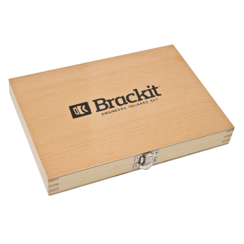 Engineers Square Set – 4 Piece – 2inch, 3inch, 4inch and 6inch – Includes Wooden Storage Box