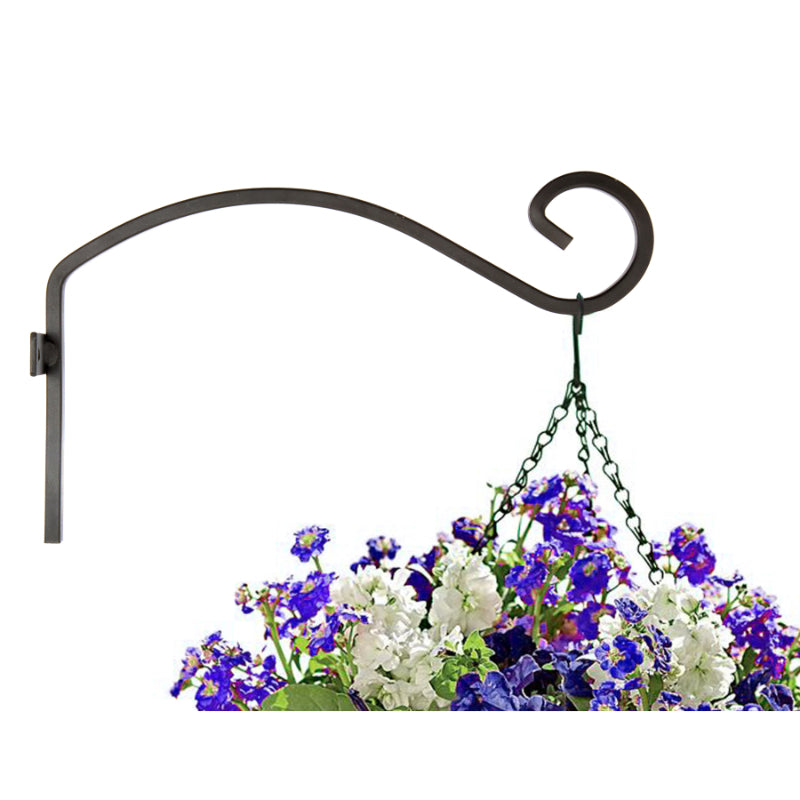 Hanging Basket Brackets – Steel – Black – Includes Fittings – 2 Pack