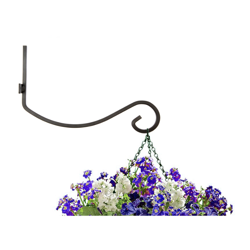 Hanging Basket Brackets – Steel – Black – Includes Fittings – 2 Pack