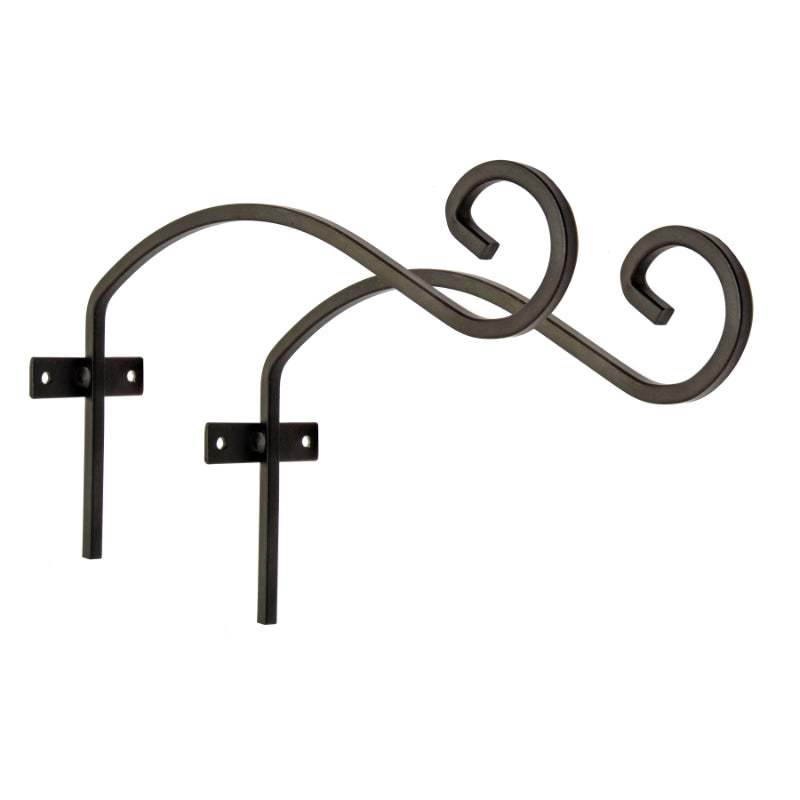 Hanging Basket Brackets – Steel – Black – Includes Fittings – 2 Pack