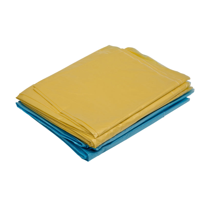 Brackit Premium Lightweight Disposable Yellow & Blue Coloured Dust Sheets – 6-Pack 3.6m x 2.7m (12x9ft) – Polythene Dustproof Waterproof Sheets for Home Office Garden