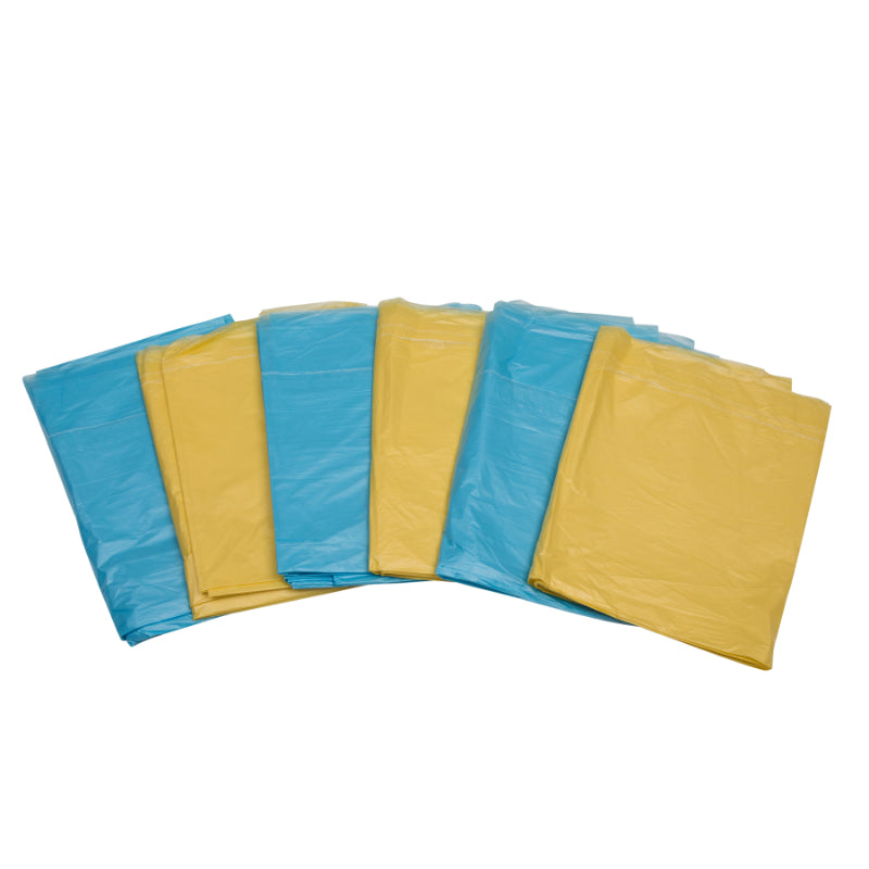 Brackit Premium Lightweight Disposable Yellow & Blue Coloured Dust Sheets – 6-Pack 3.6m x 2.7m (12x9ft) – Polythene Dustproof Waterproof Sheets for Home Office Garden