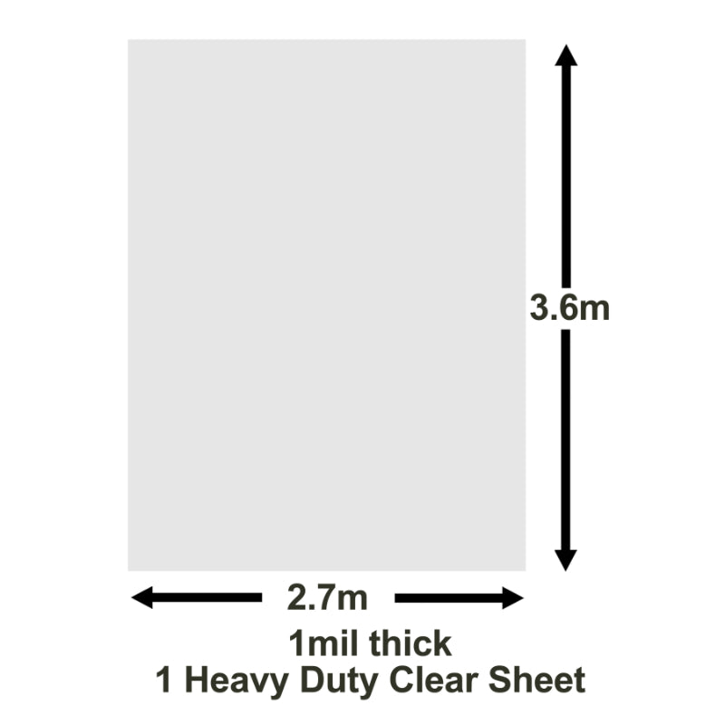 Heavy Duty Thick Dust Sheet 9ft x 12ft (2.7m x 3.6m) x 1mill Clear Transparent Polythene Sheet for Floor and Furniture Protection – Dustproof & Waterproof Polythene Sheet for Home Renovation