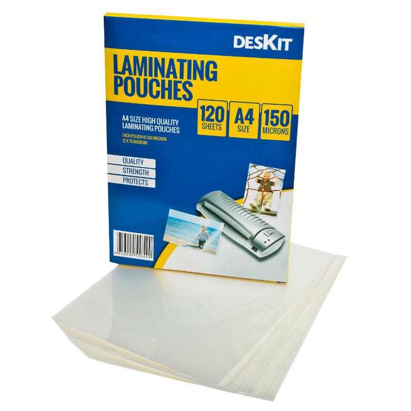 deskit DK121 A4 laminating film for laminator 150 mic, office and home, invitations print, 120 pieces