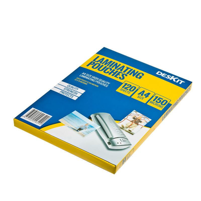 deskit DK121 A4 laminating film for laminator 150 mic, office and home, invitations print, 120 pieces