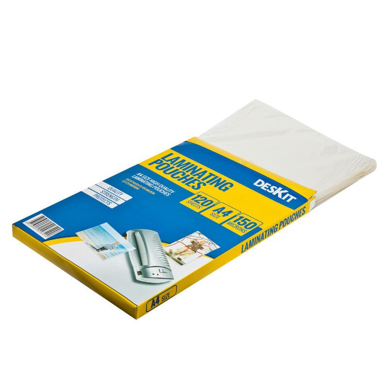 deskit DK121 A4 laminating film for laminator 150 mic, office and home, invitations print, 120 pieces