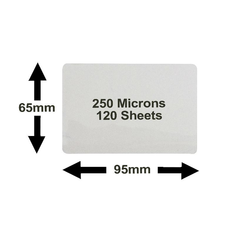 Card Sized Laminating Pouches - 120 Large Card Sized - 65 x 95cm - 250 Microns