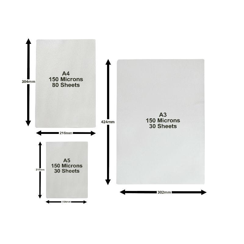 Deskit 140 Laminating Pouches Multi Pack 30pc A5 – 80pc A4 – 30pc A3 – 150 Microns – Adds Rigidity to Documents – Ultimate Protection – Complete Office Laminating Kit – Great for Menus & Presentations