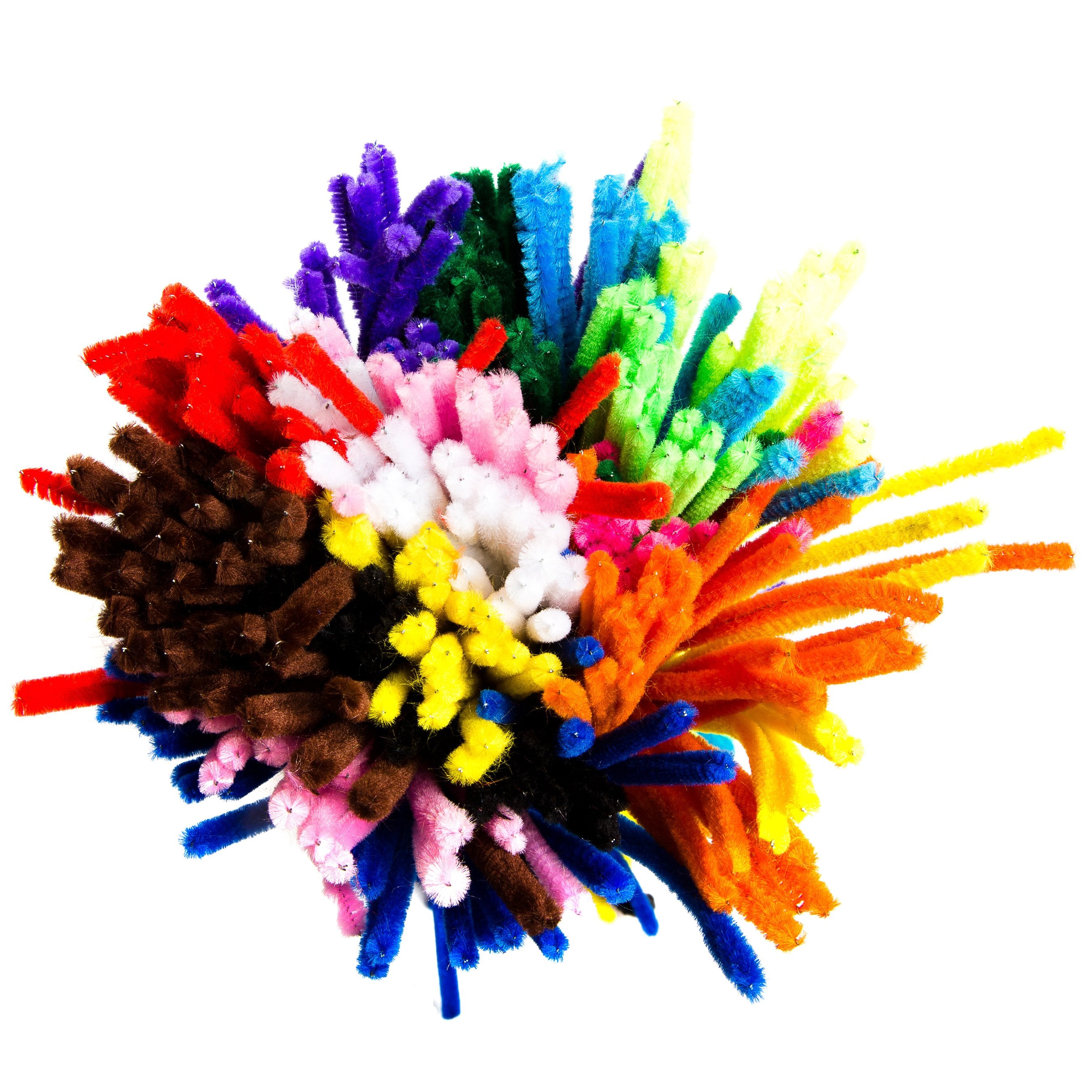 edukit Jumbo Pack of 360 Pipe Cleaners - 10 Assorted Colours - Includes 60 Fluorescent Colours (360 pack)