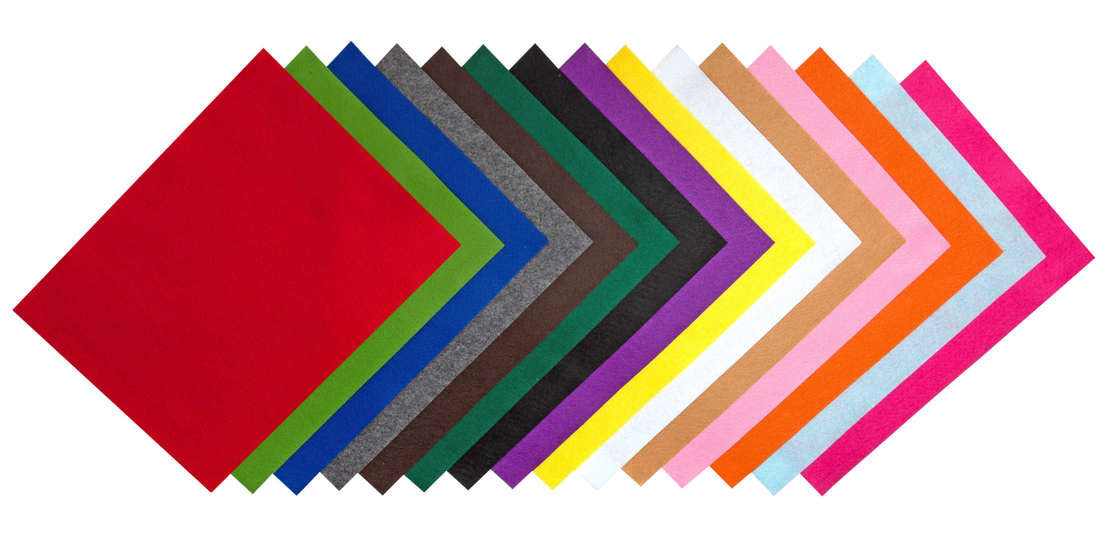 Edukit Acrylic Felt Pack of 15 A4 sheets - 15 assorted colours
