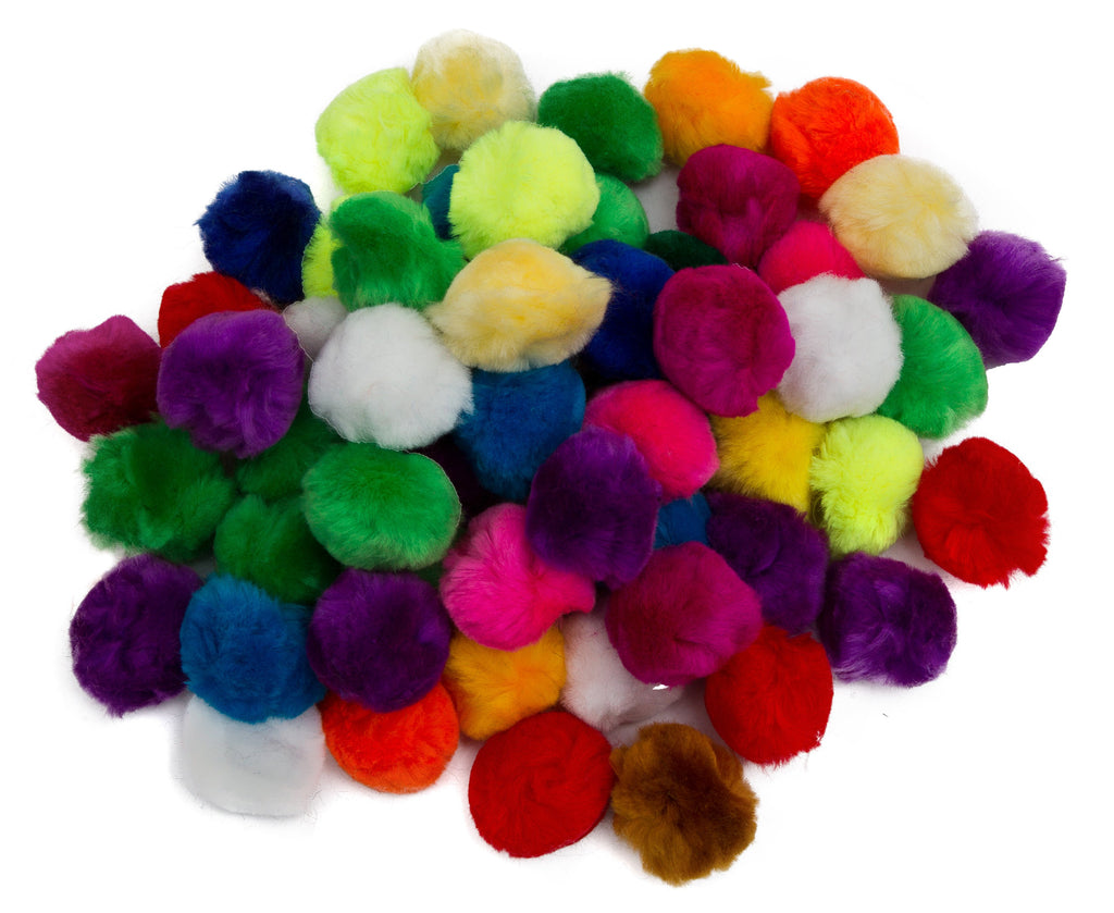 EduKit Large 5cm Pompoms Craft Supply Bumper Pack | 70 PC Colorful Hobby & Craft Supplies for Kids, Preschoolers & Classrooms