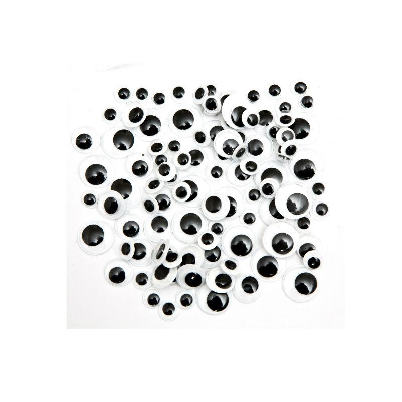 edukit 600 Pieces Wiggle Googly Eyes with Self-adhesive, 6mm-12mm Assorted DIY Scrapbooking Crafts Toy Accessories