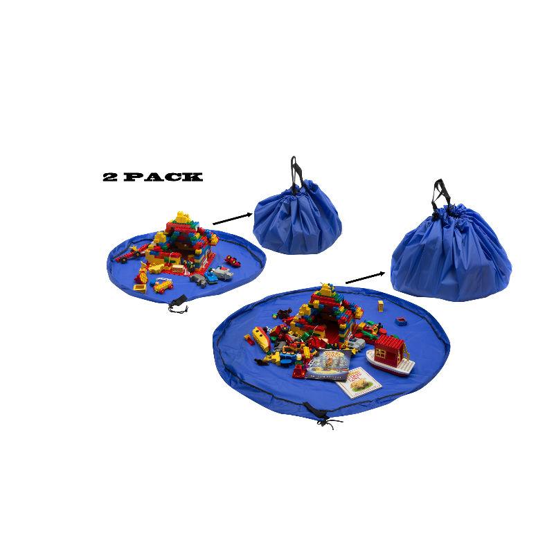 edukit 2 Pack TOYAWAY Play Mat Bag, Portable Kids Toy Storage Organizer Sack, Large 150cm (60 inches), Small 100cm (40 inches) Play Rug Mat