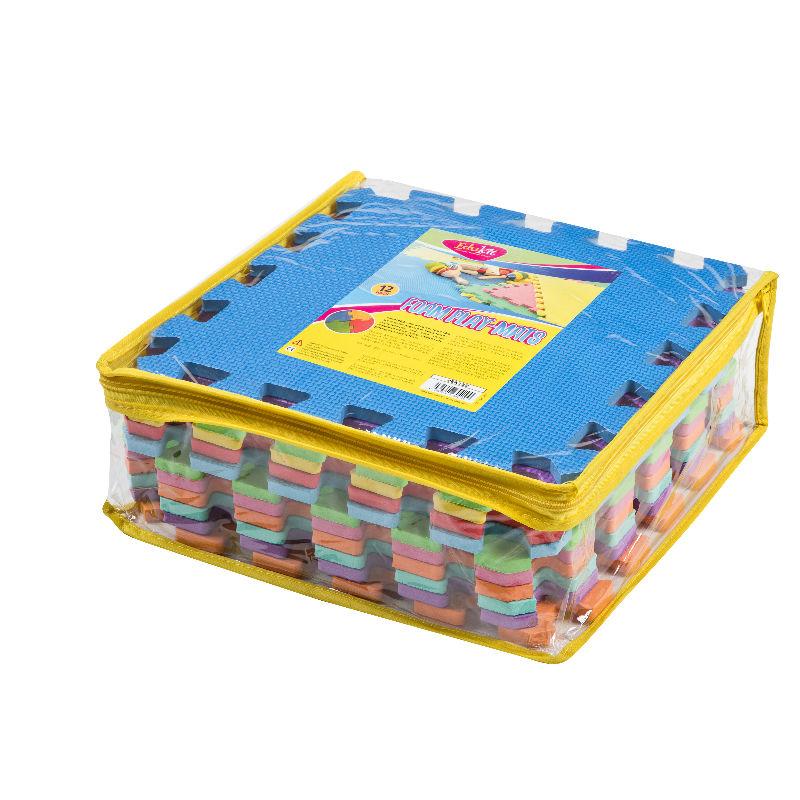 Edukit Foam Play Mat Tiles – 12 Pack EVA – Interlocking Floor Mats for Children – Multicoloured Foam Tiles