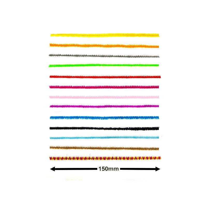edukit Pack of 120 Brightly Coloured pipe cleaners in assorted colours ,Craft Multi-Purpose Wire Pipe Cleaners 15cm x 4mm.